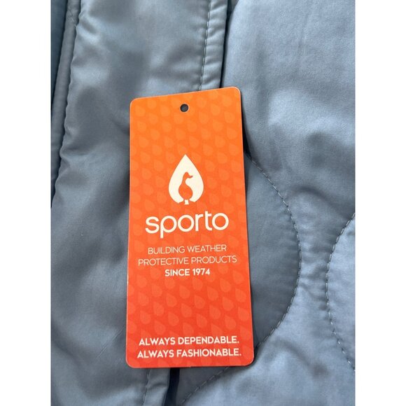 Sporto Rose Quilted Water Resistant Anorak Coat Size Small Blue Outdoor Snow NEW - Picture 5 of 7